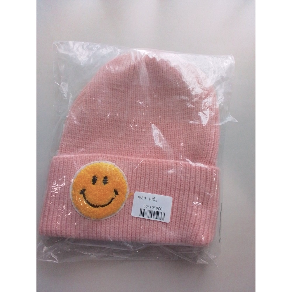 Happy Face Big GIRLS Beanie NEW